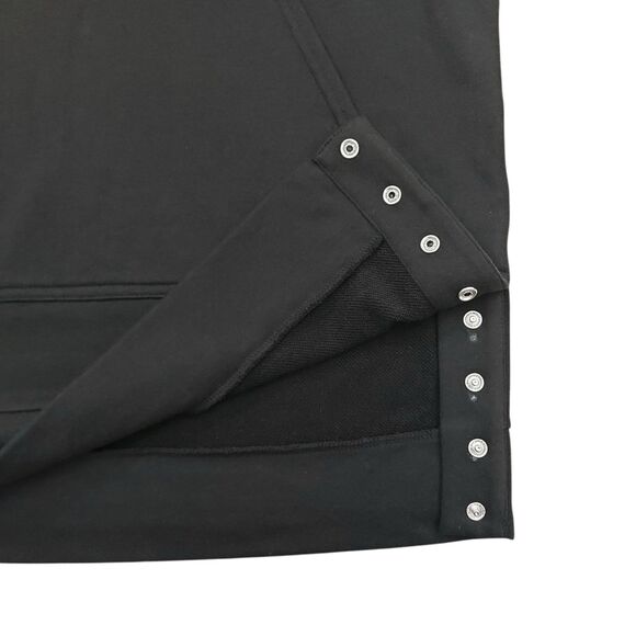 Fabletics Hooded Vest Womens Small Black Terrycloth 1/2 Zip Side Snap Athletic - Picture 5 of 11